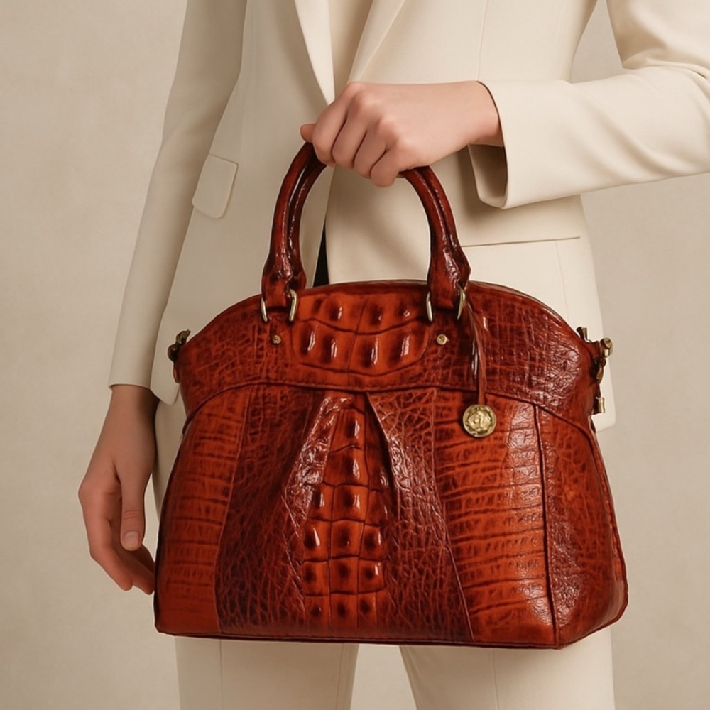 Brahmin Louise Pecan Satchel Dillard 75th Anniversary Melbourne Collection